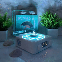 La Lámpara Tocadiscos Waves combina (8) Retro Turntable Speaker